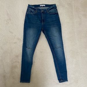 Zara blue ripped skinny jeans
